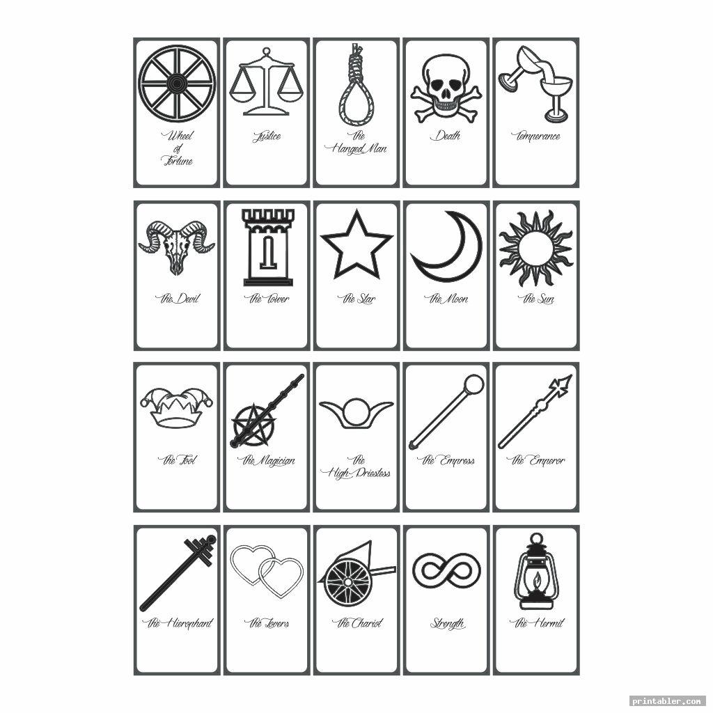 Color Yourself Tarot Cards Printable