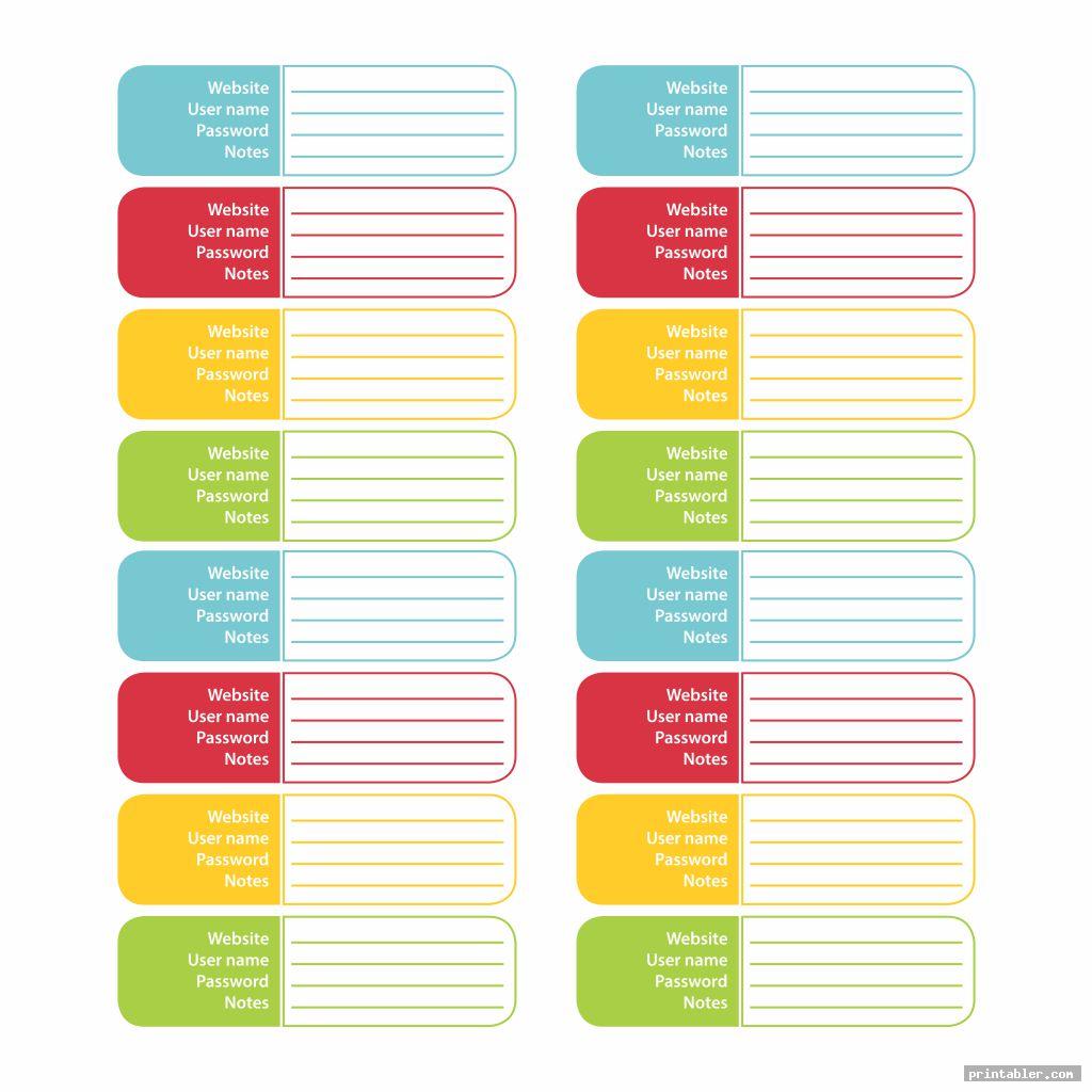 Printable Password and Username Logs