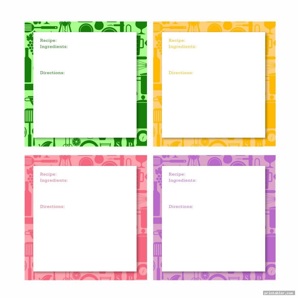 Printable Recipe Cards to Type On
