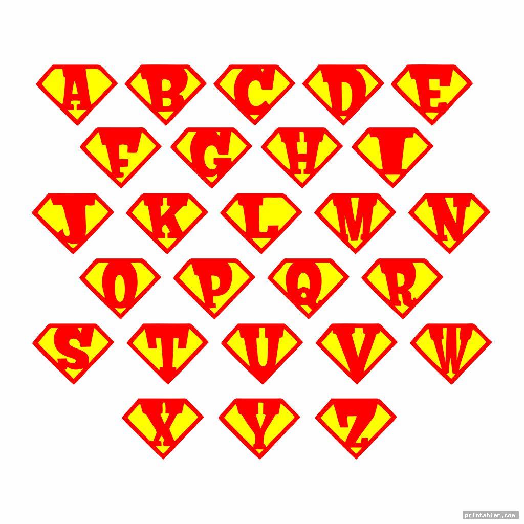 Printable Superman Logo Alphabet