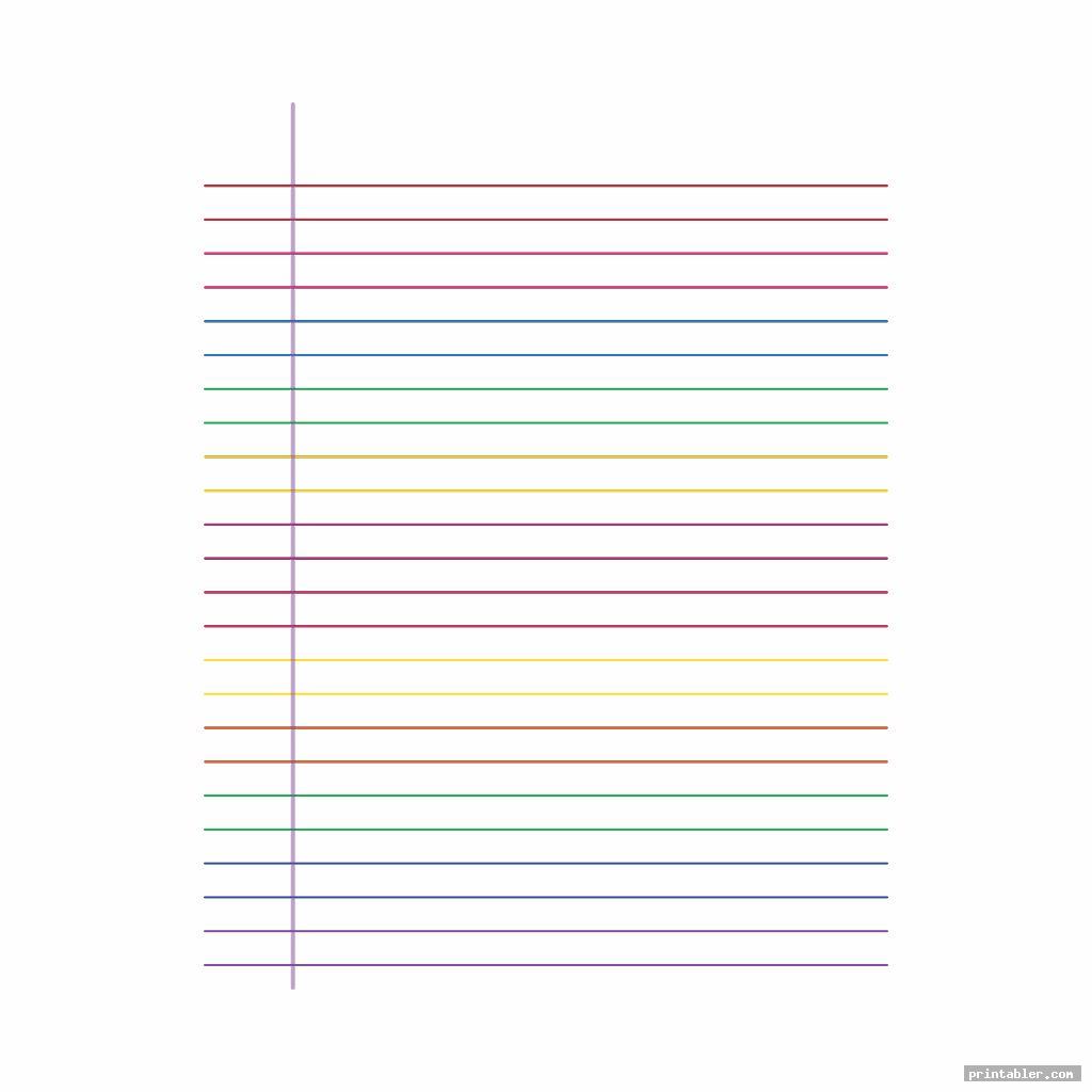 colorful printable wide ruled paper