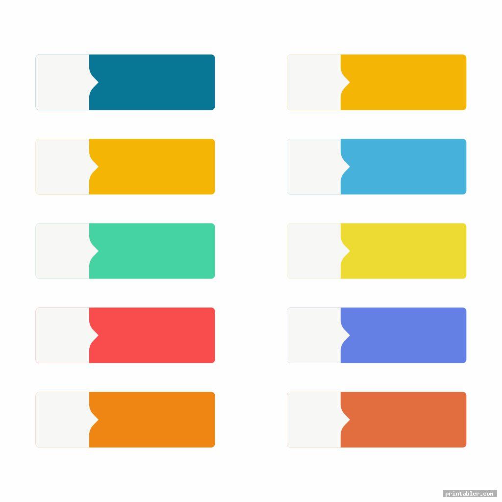 colorful word printable tab index page