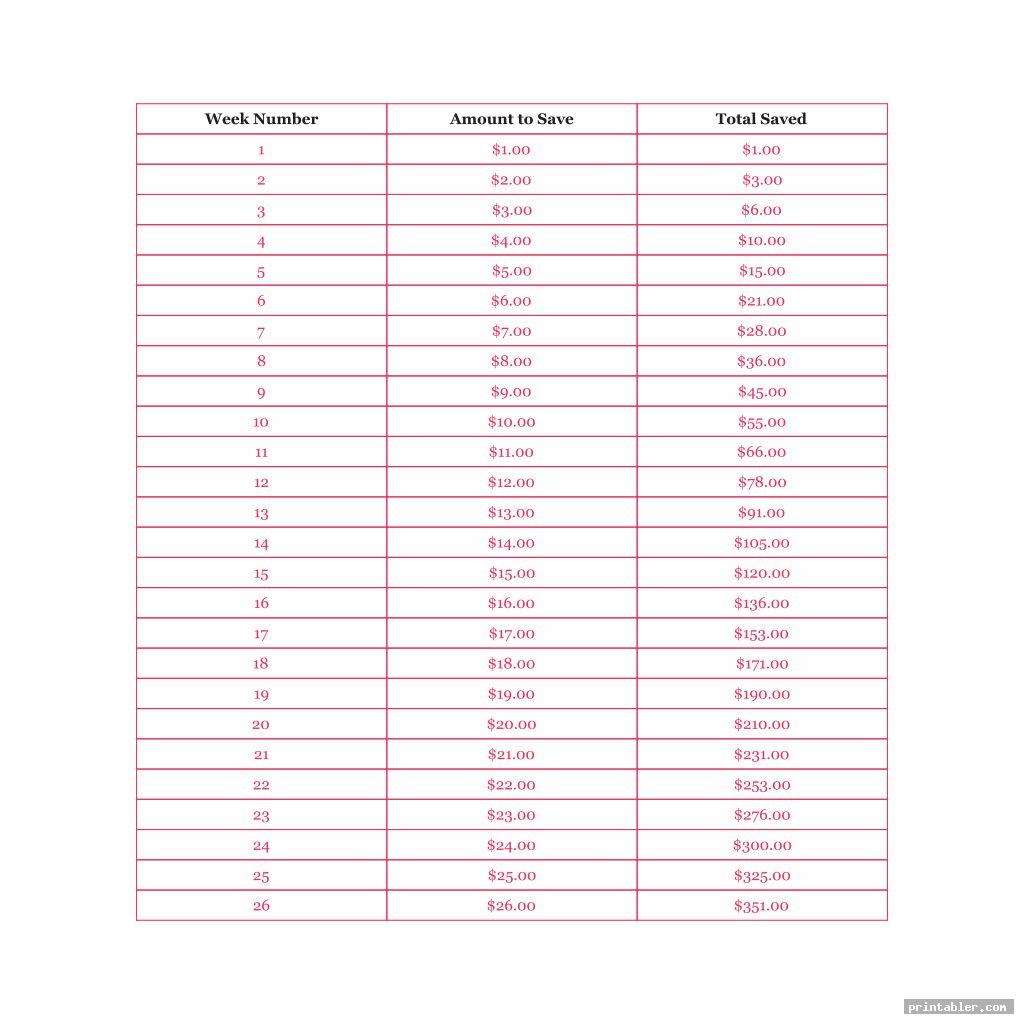 26-week-money-challenge-chart-printable-gridgit