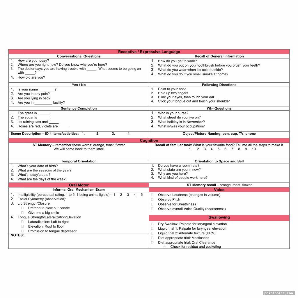 Adult Cognitive Worksheets Printable