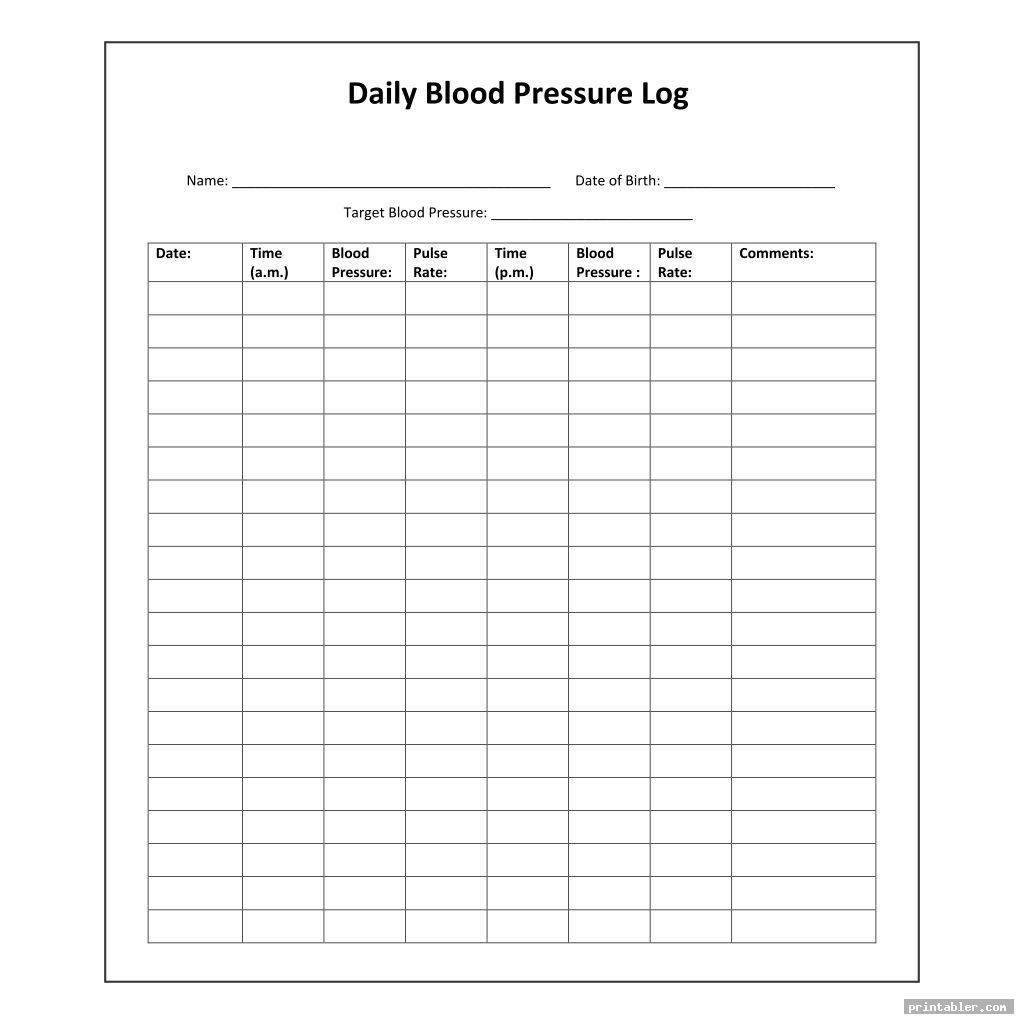 Downloadable free printable blood pressure log sheets circlesrewa