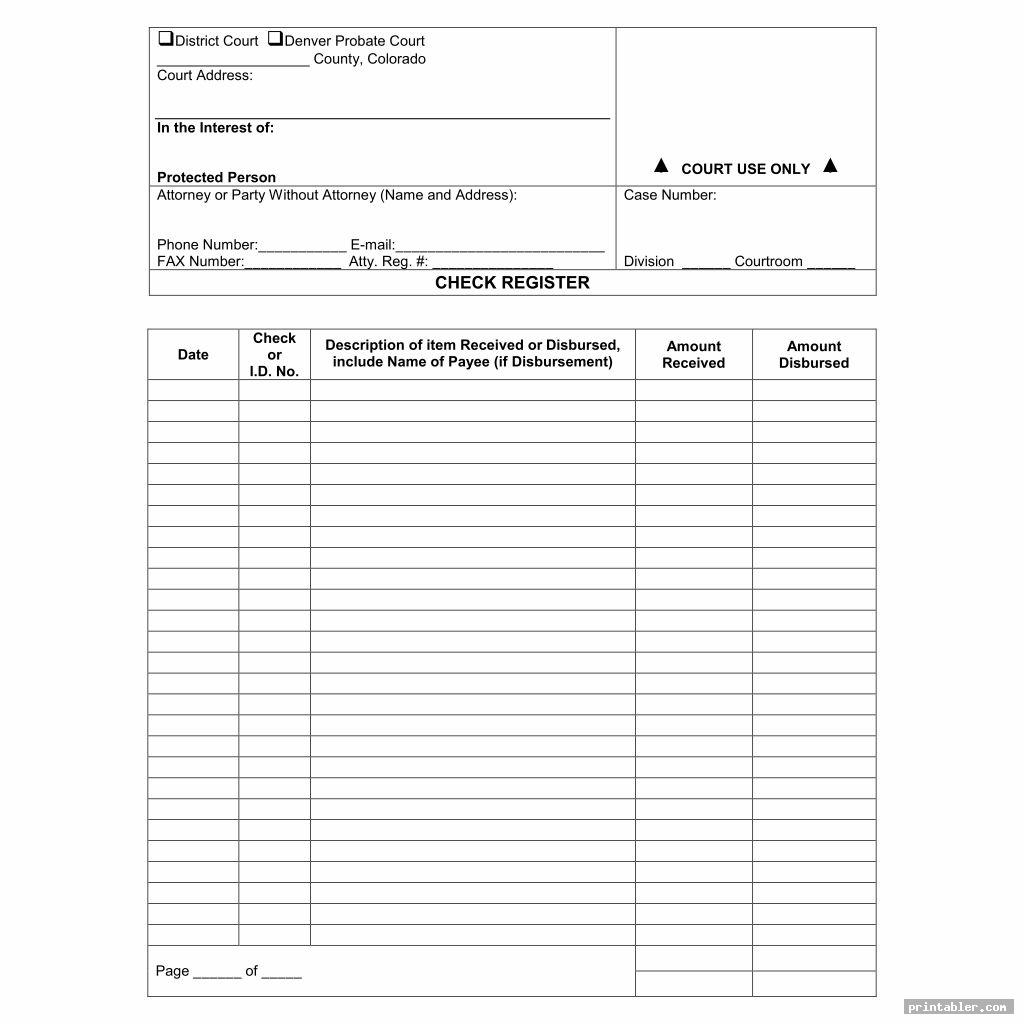 complete checkbook transaction register printable
