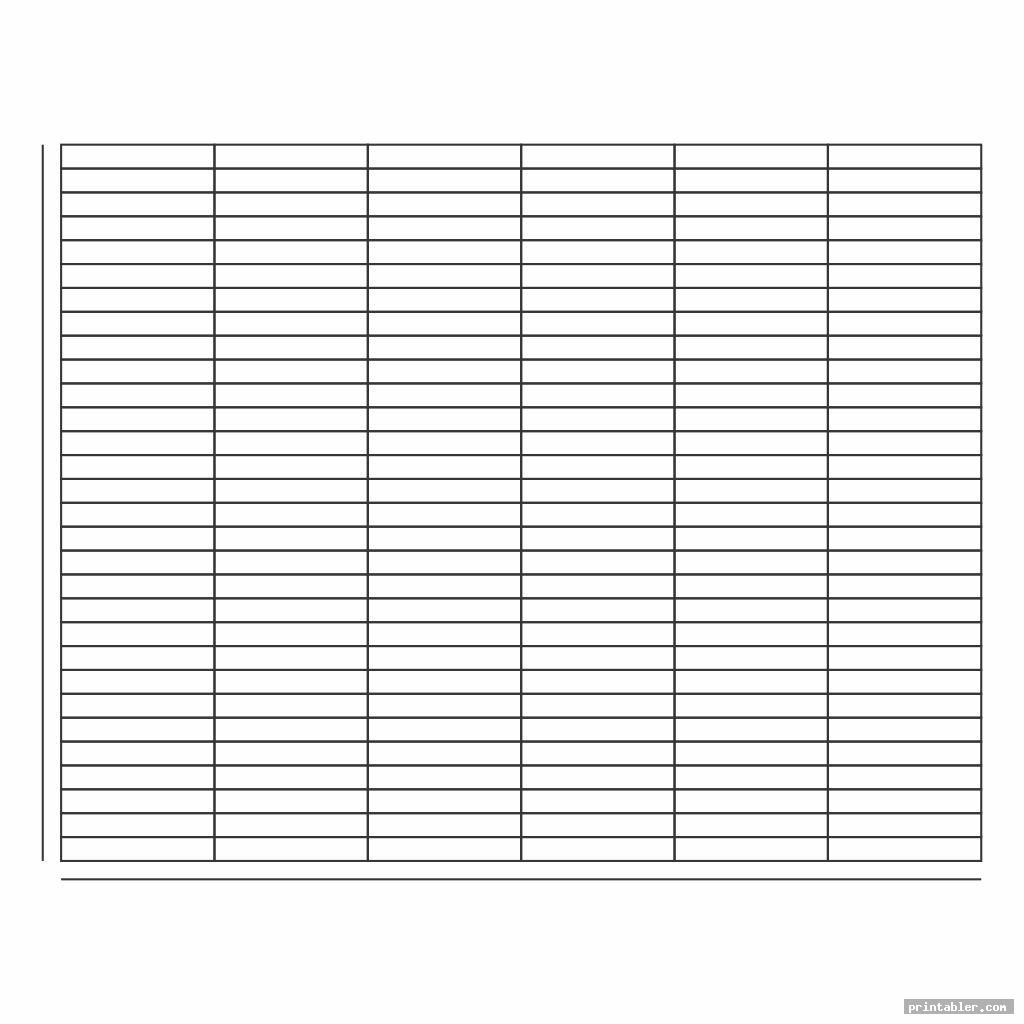 Printable Blank Chart with Lines