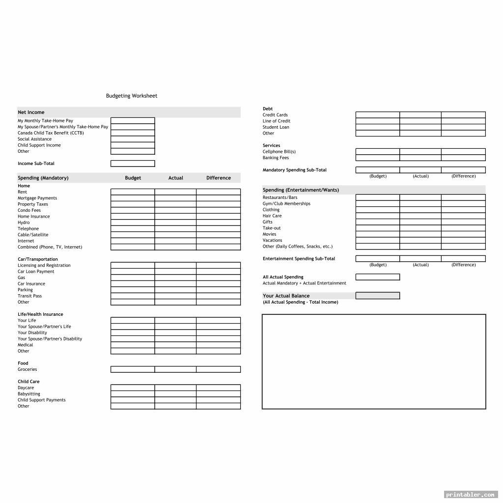 complete printable dave ramsey budget worksheets