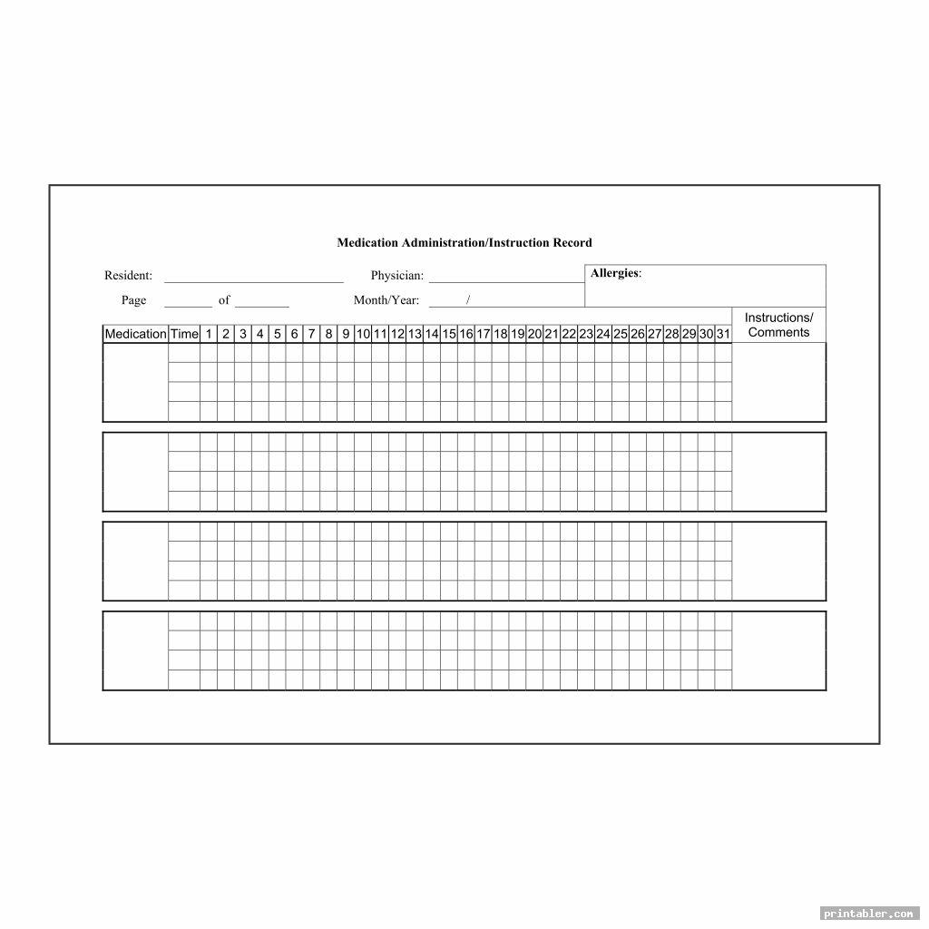 complete printable medication administration record template