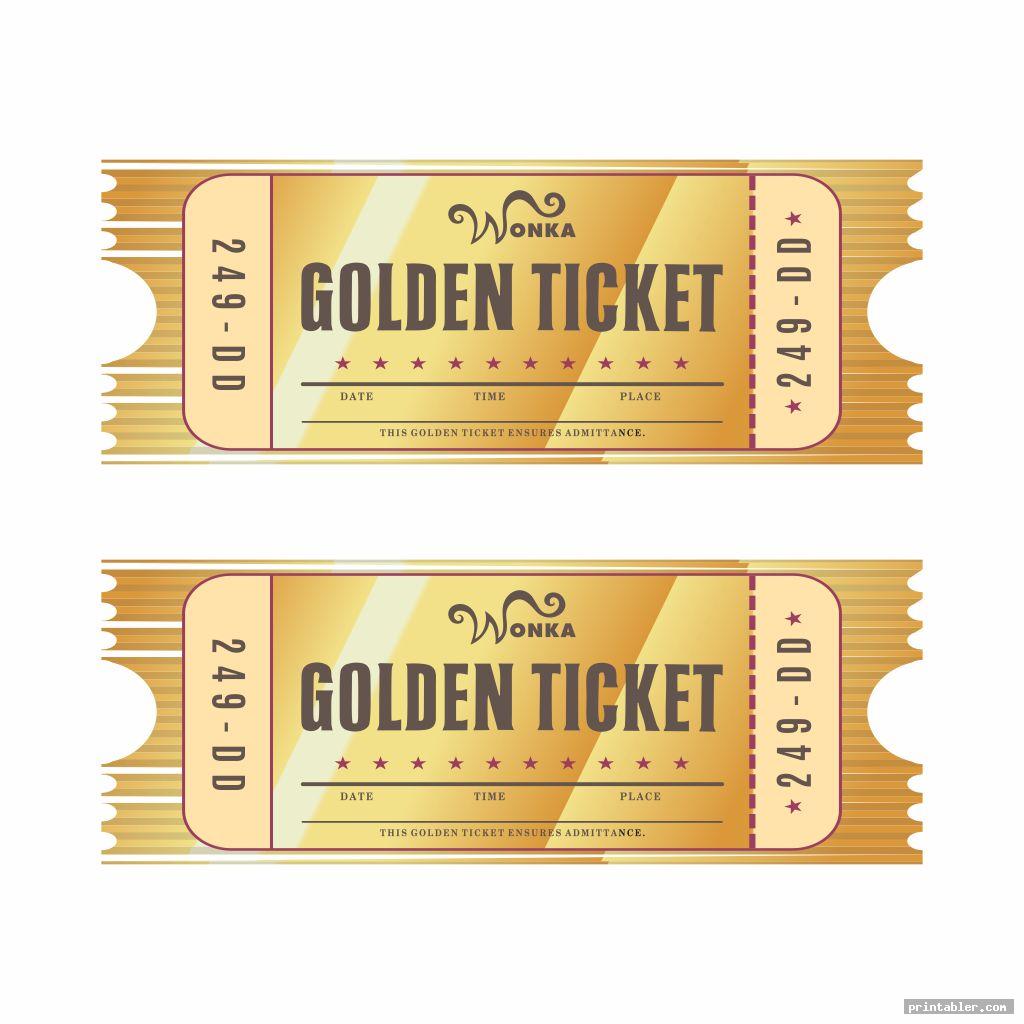 Free Golden Ticket Template Editable Nisma Info
