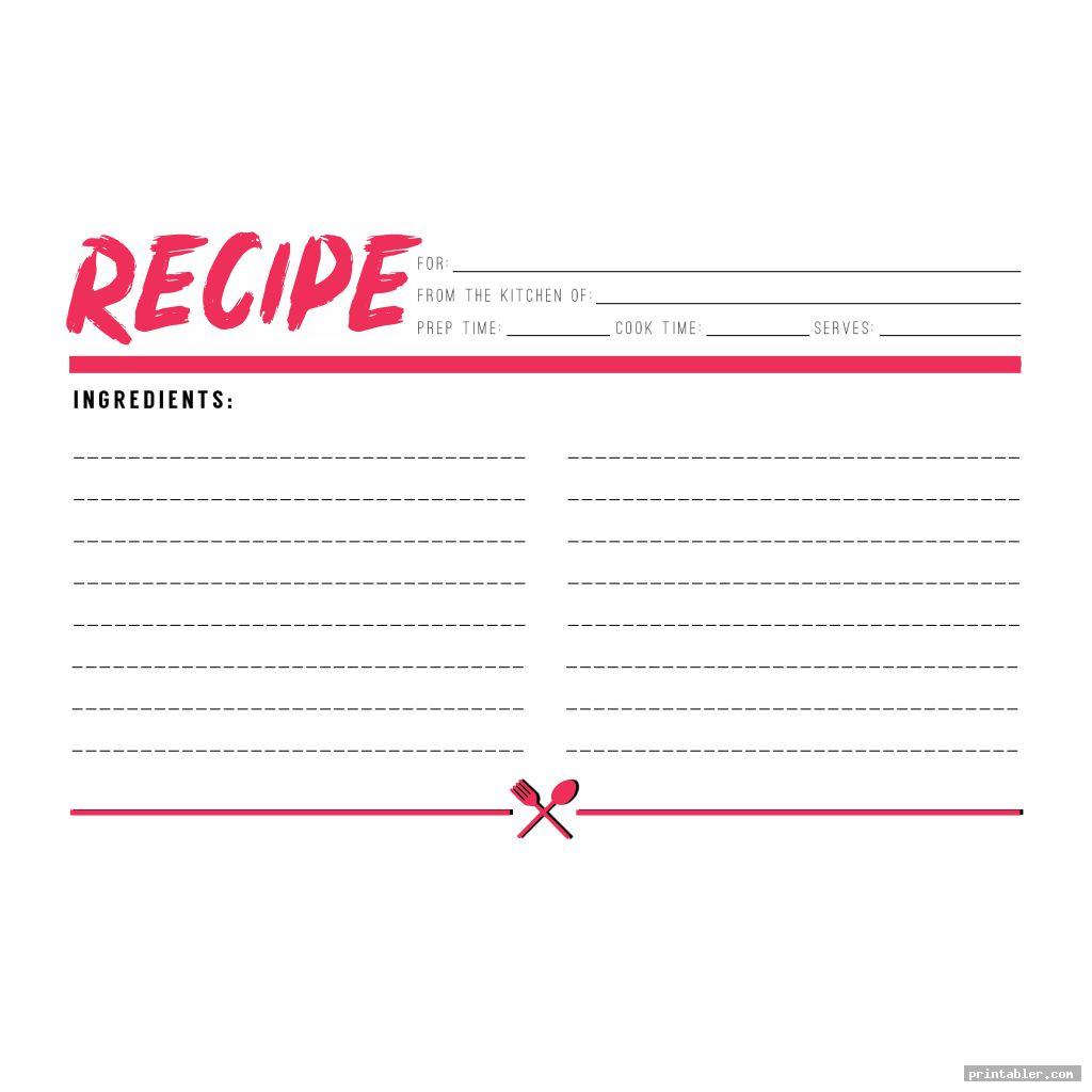 cool full page printable recipe cards