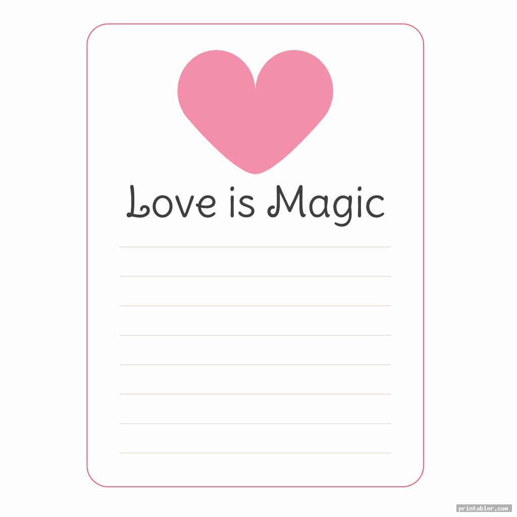 Lined Printable Stationary Love