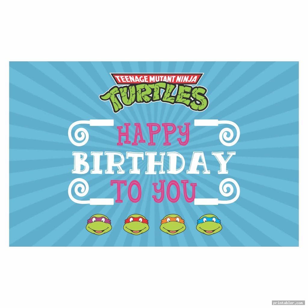 Ninja Turtle Happy Birthday Banner Printable