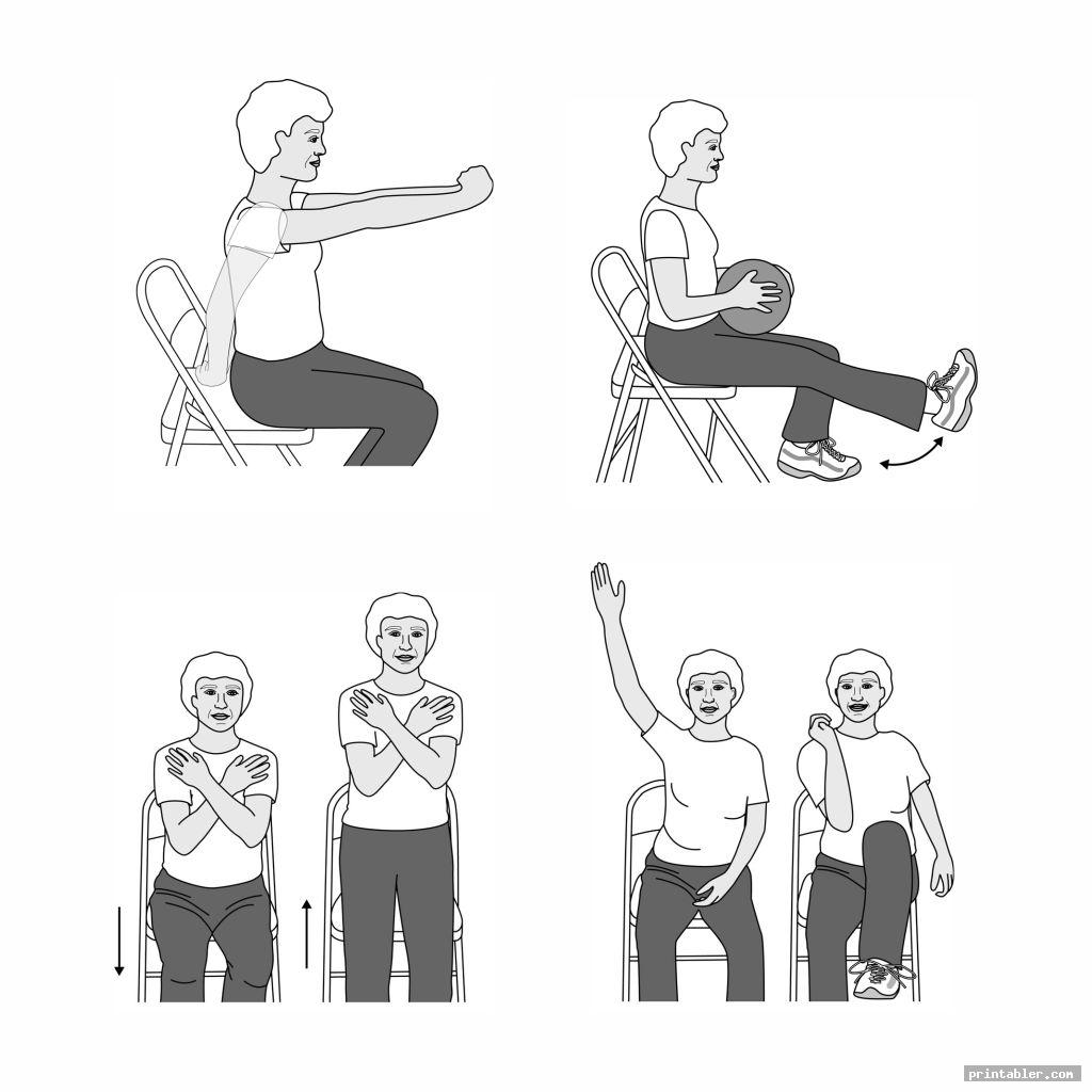 Printable Chair Yoga Exercises For Seniors Gridgit