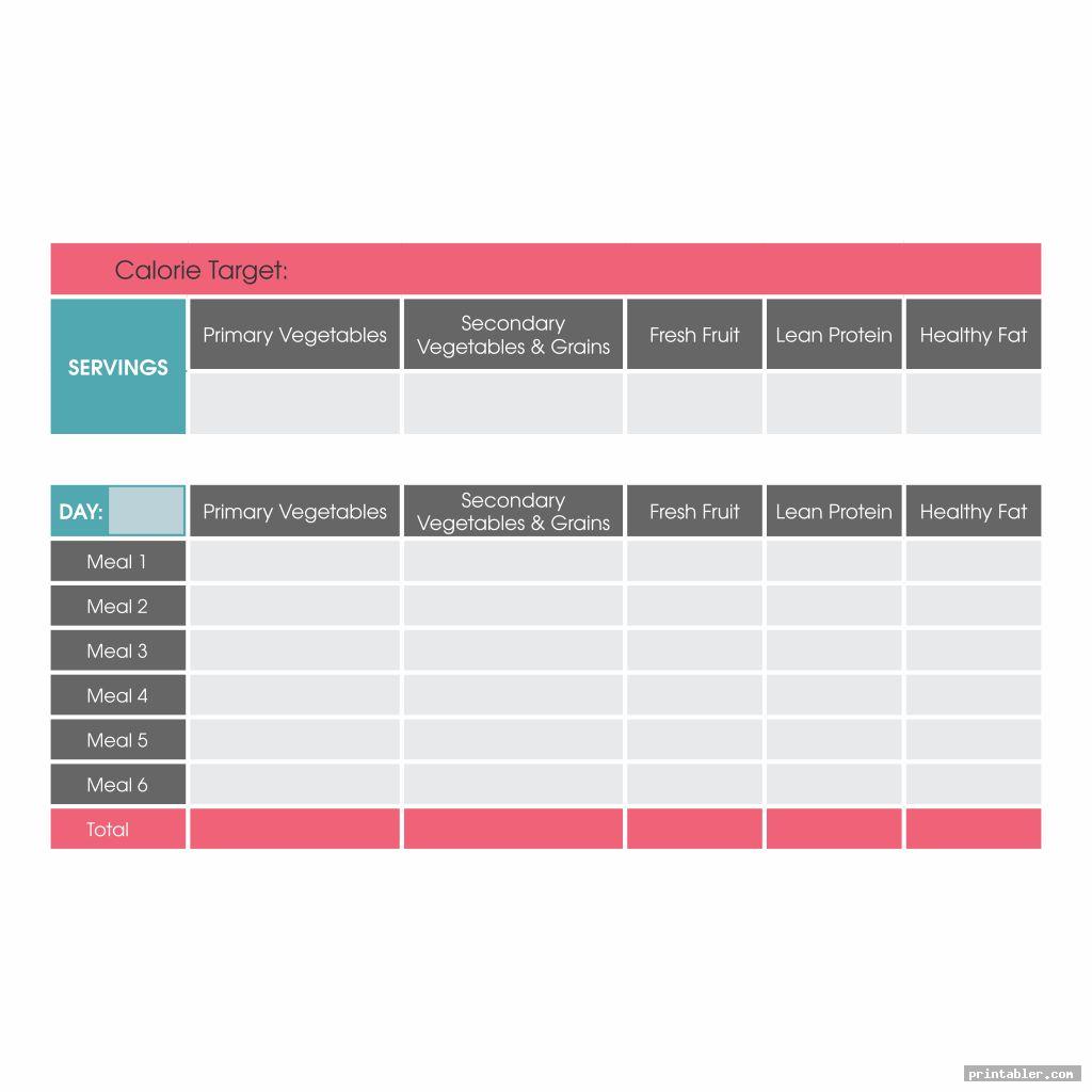 Printable Diet Journal Template