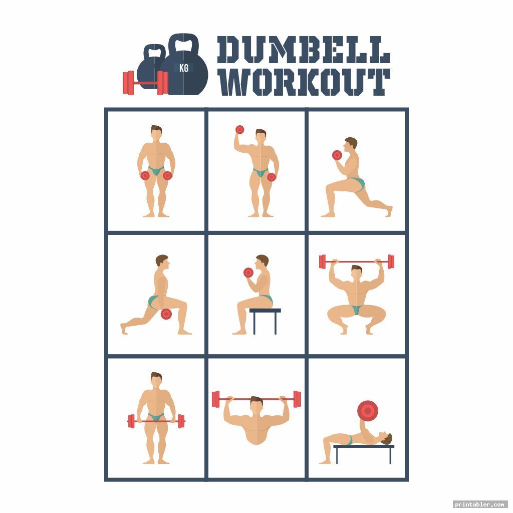 cool printable dumbbell workout poster