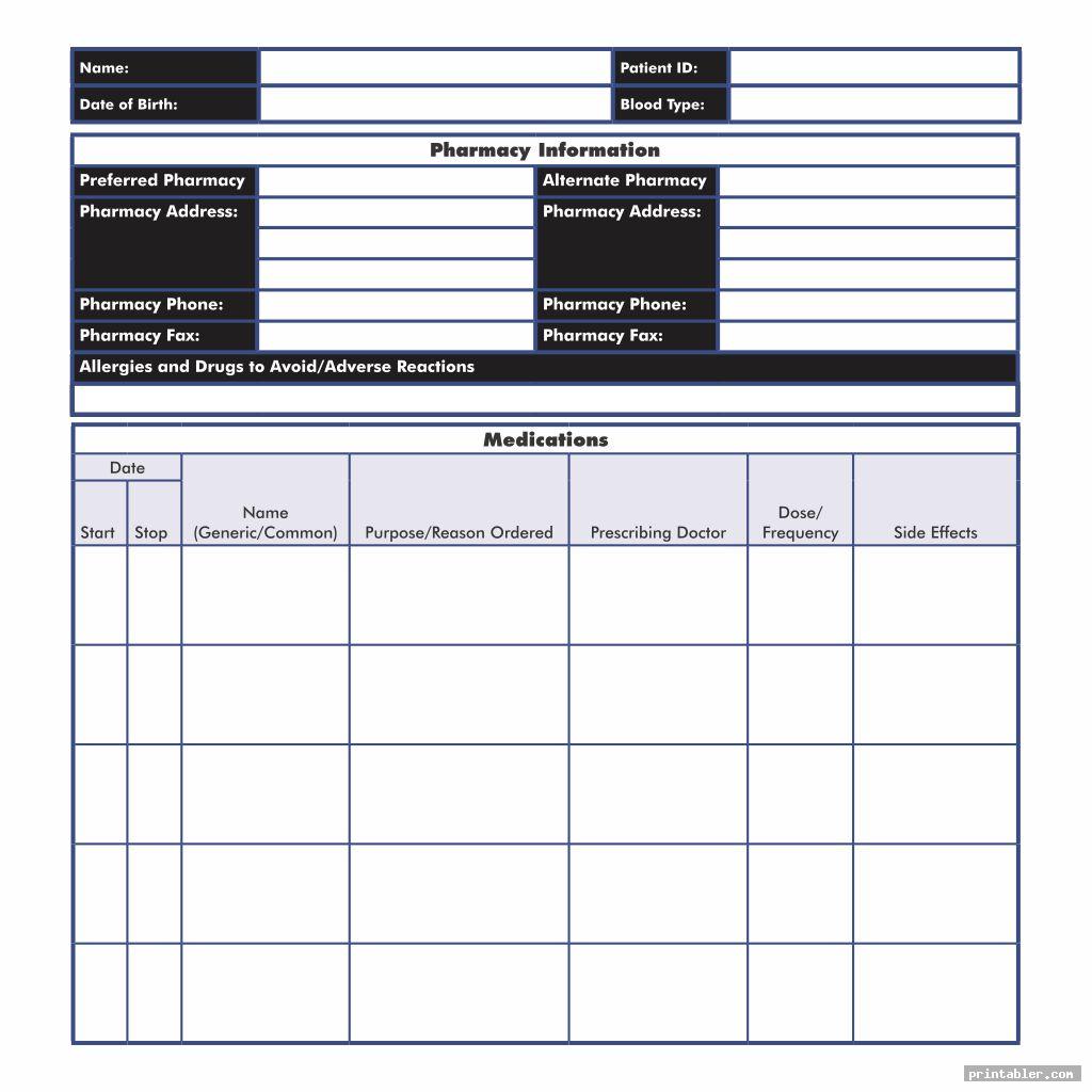 cool printable medication administration record template