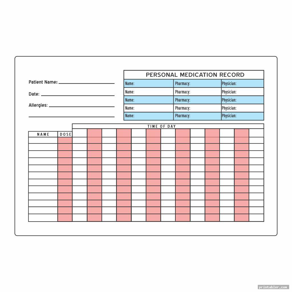 Printable Medication Schedule