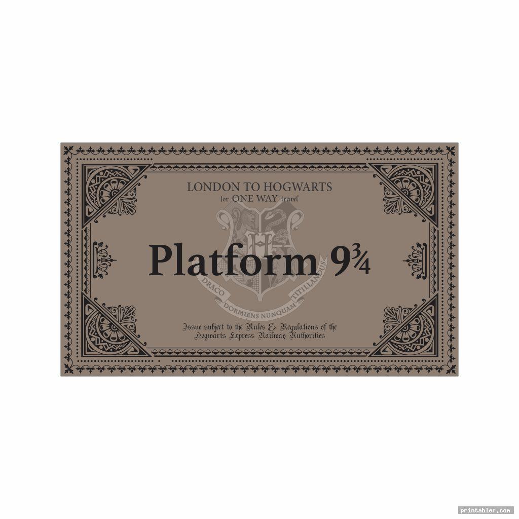 Printable Train Ticket Harry Potter