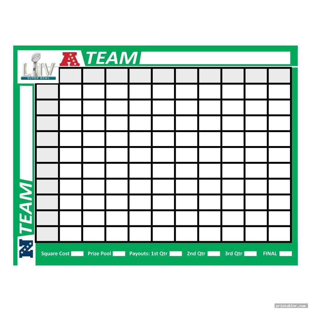 Printable Football Squares Free Pdf