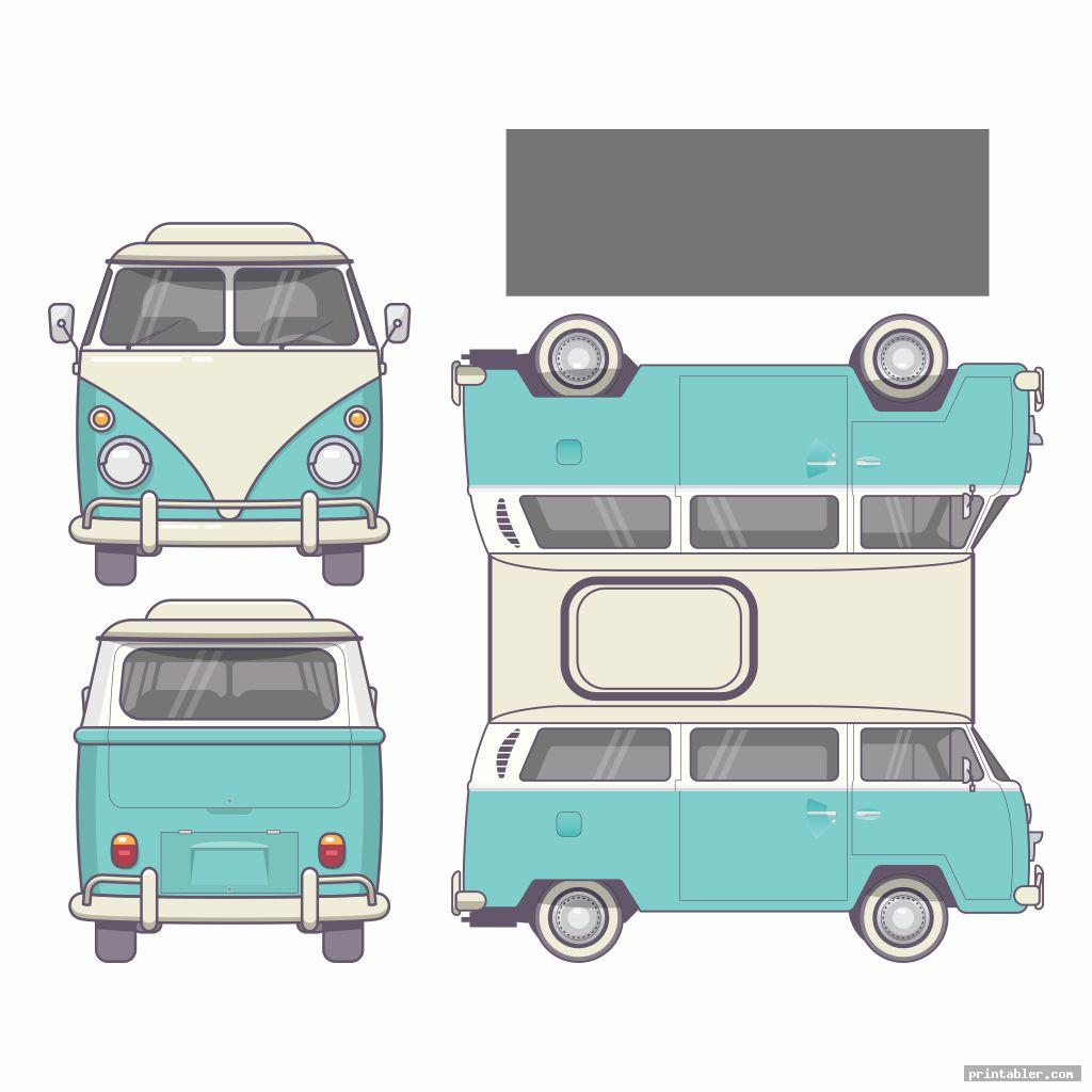 cool vw bus paper template printable