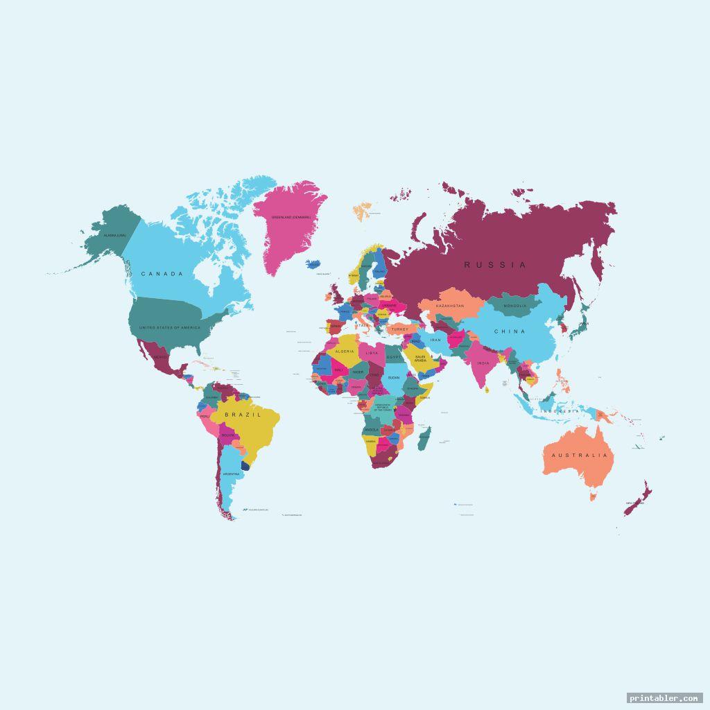 World Map Full Page Printable