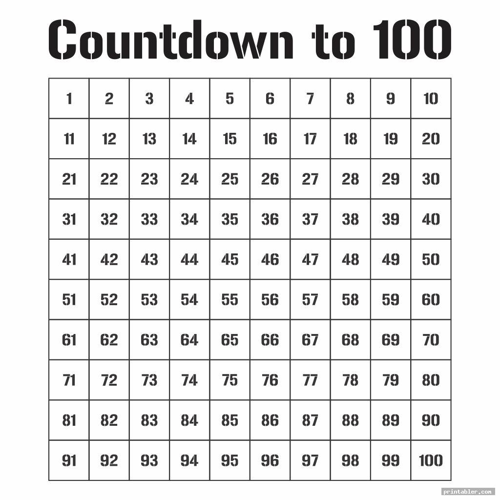 countdown 100 days of school printables