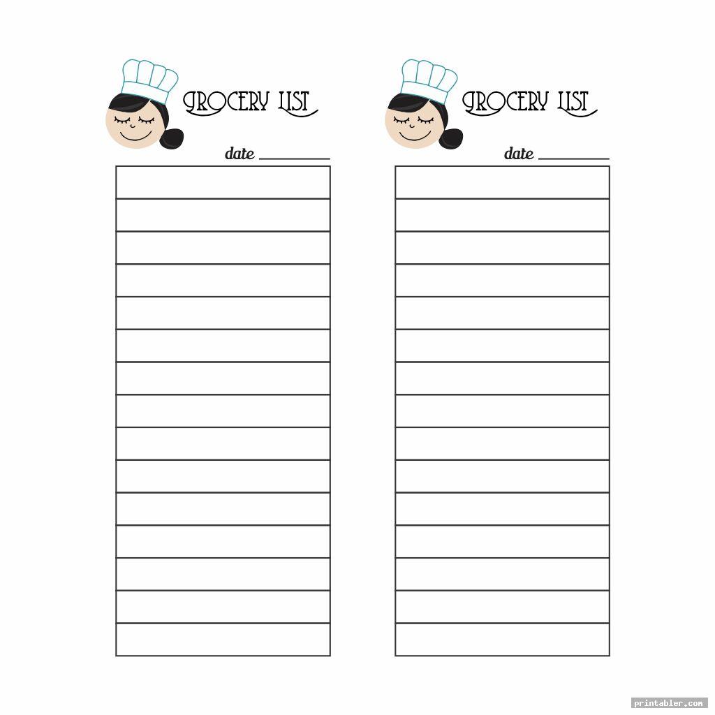 cute grocery list template printable amenable