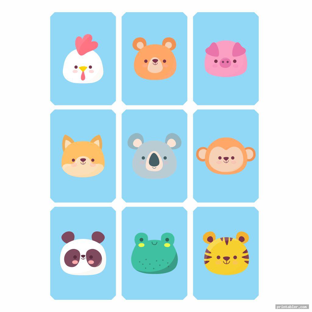 cute printable animal flash cards