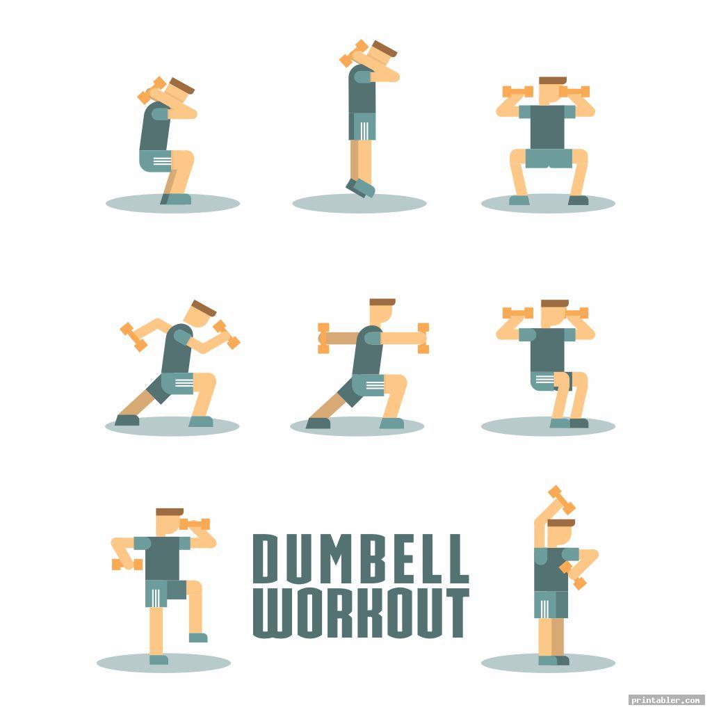 cute printable dumbbell workout poster