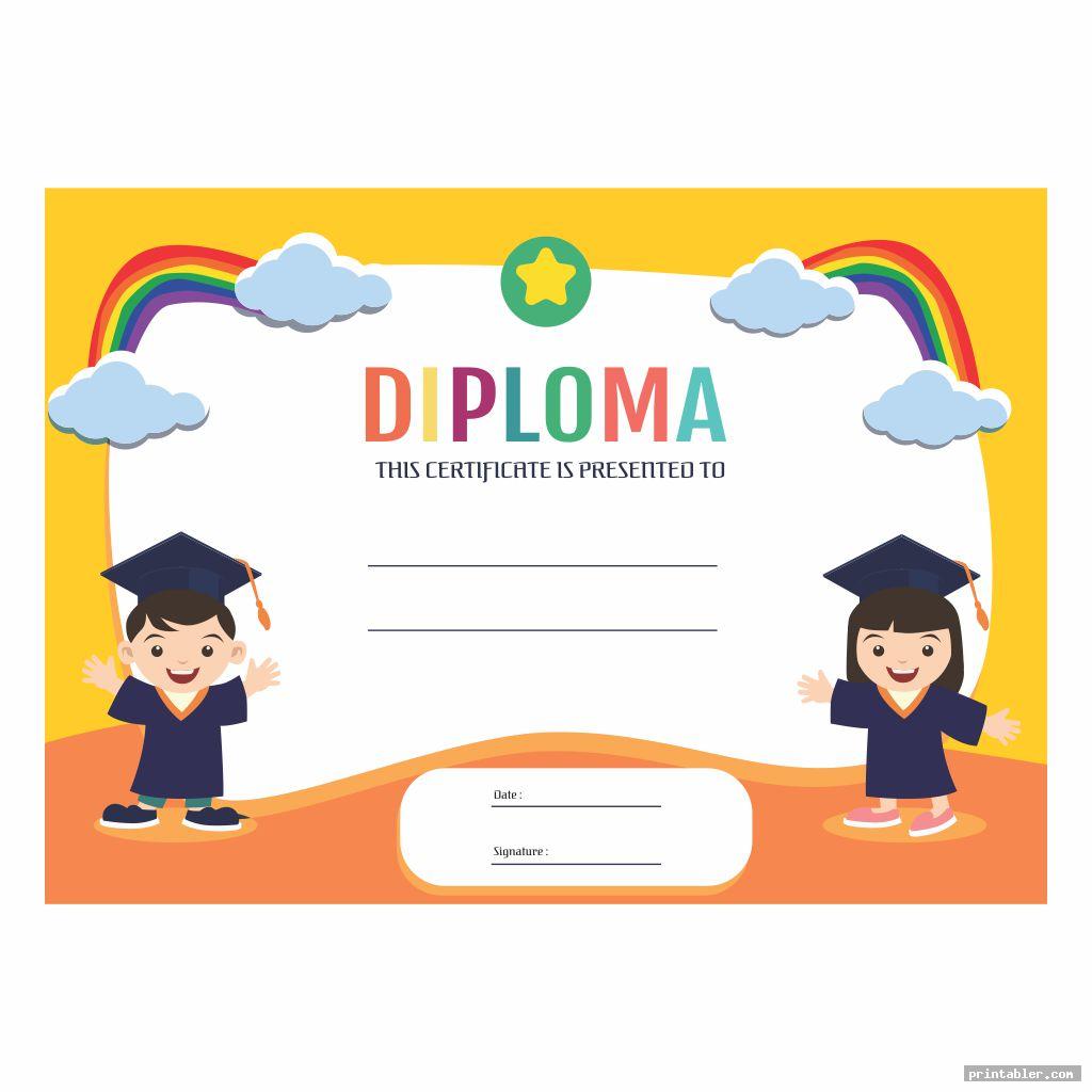 Printable Kindergarten Graduation Certificate Template