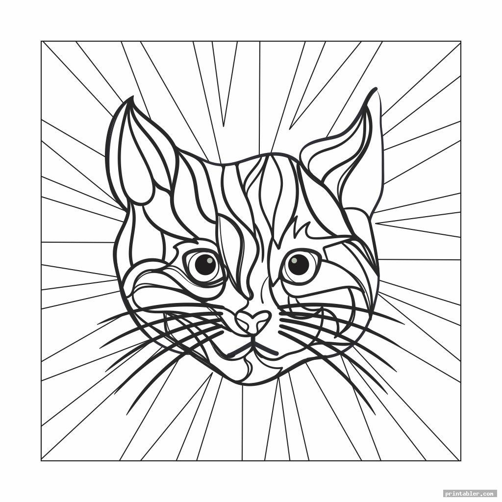 cute printable stained glass cat patterns
