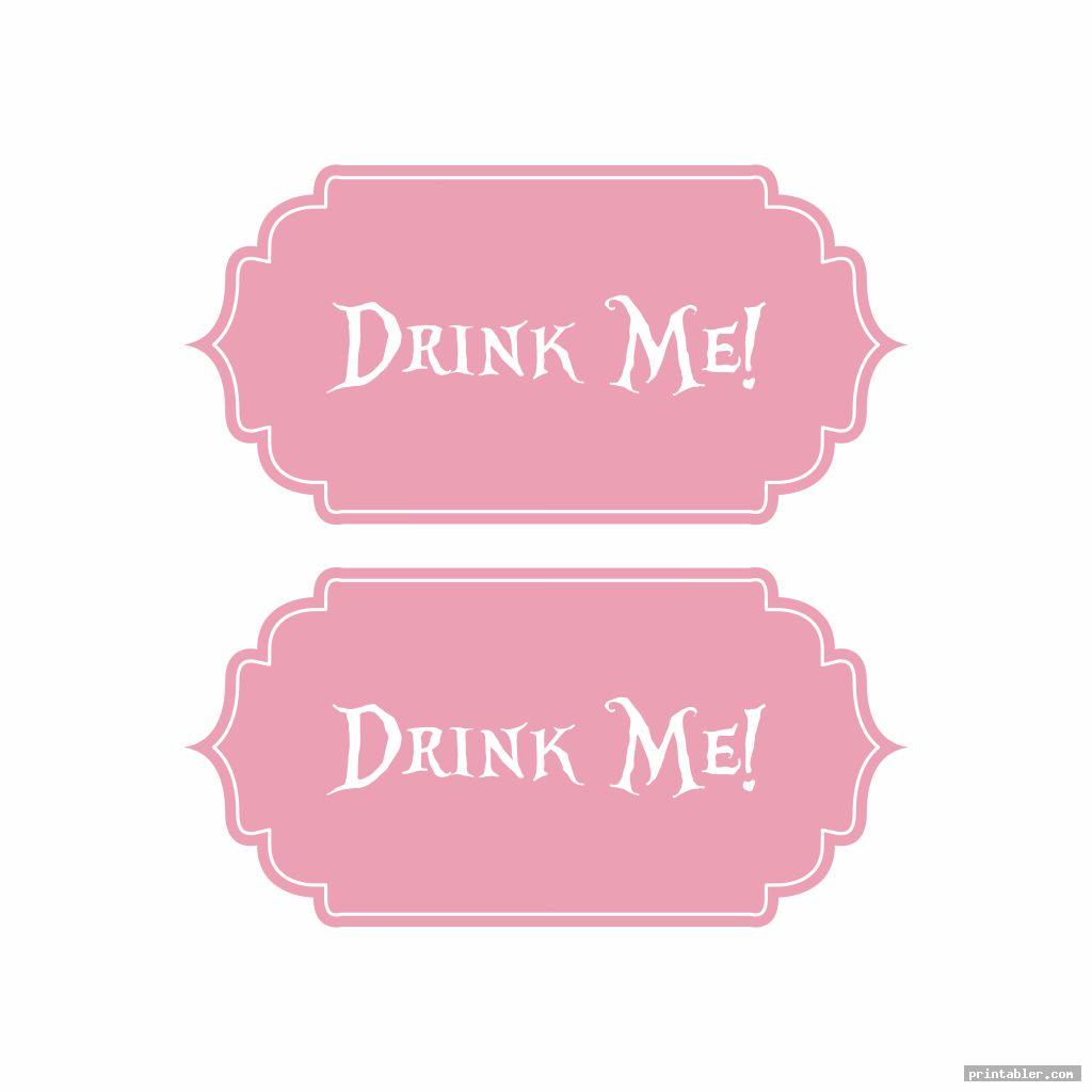 cute printable tags alice in wonderland drink me