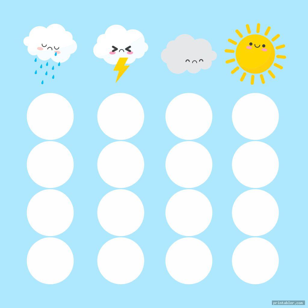 cute printable weather chart for kindergarten