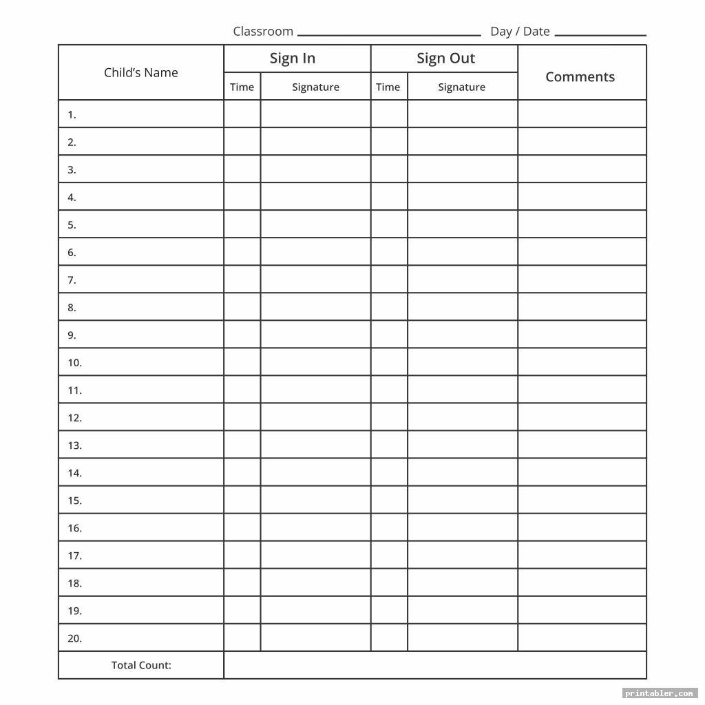 daily sheets home day care forms printable