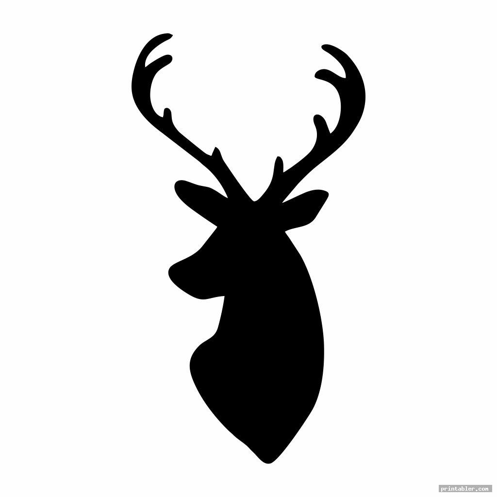 deer head stencil printable template for use