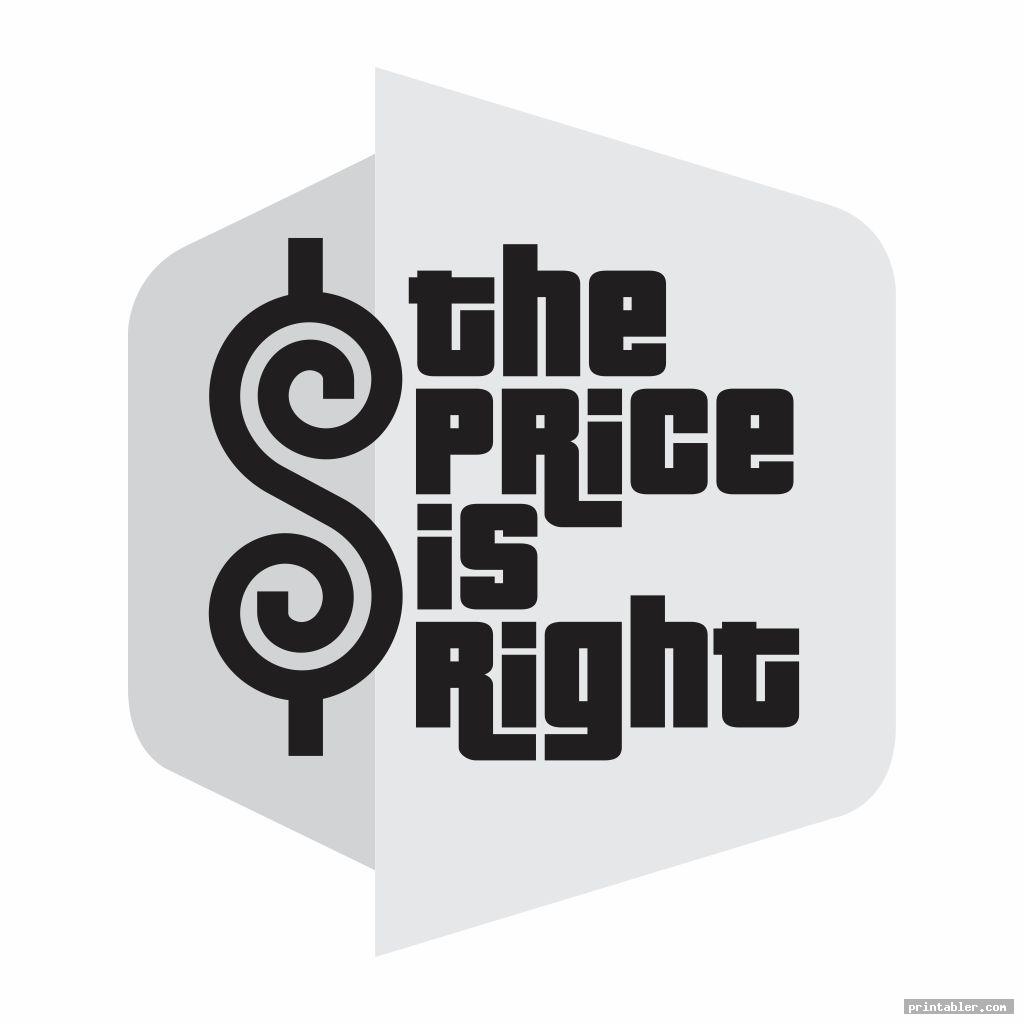 greyscale printable price is right logo