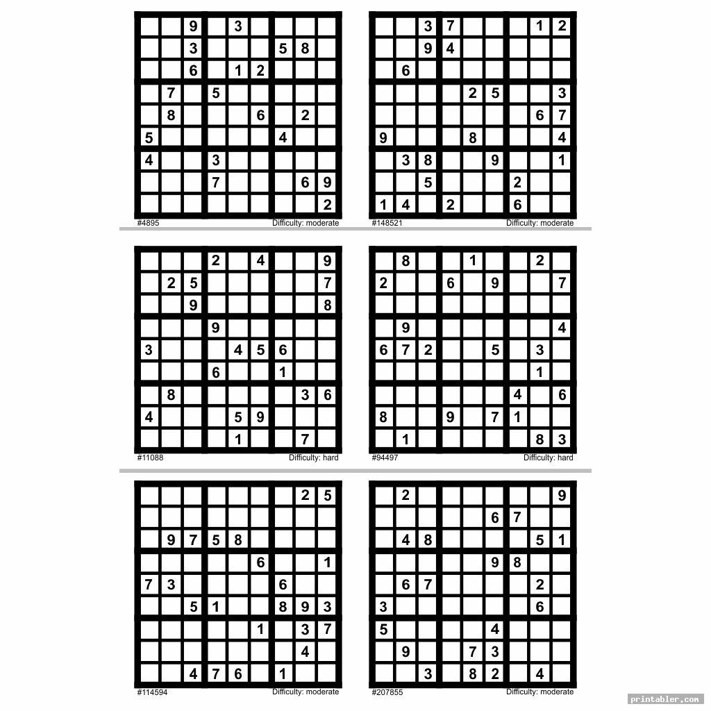 Hard Sudoku Printable 6 Per Page