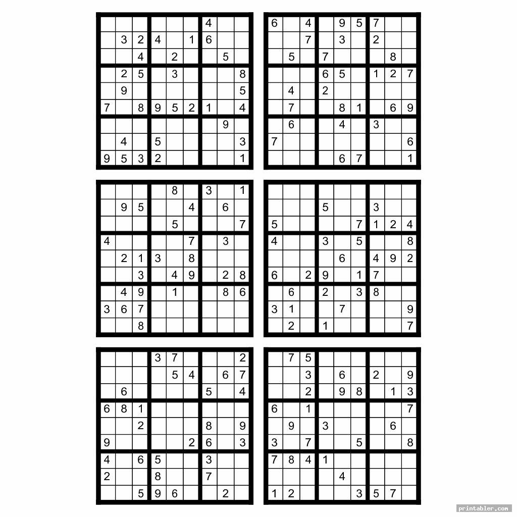 Hard Sudoku Printable 6 Per Page Gridgit