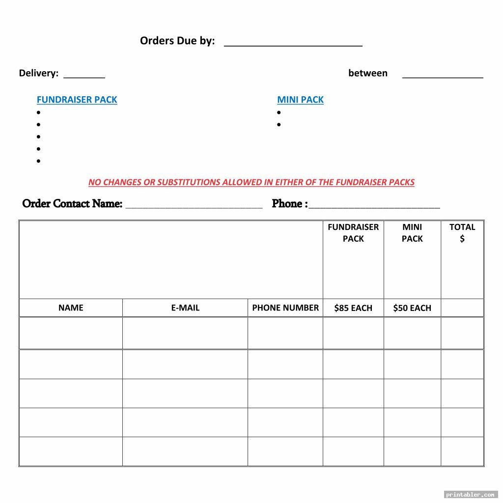 Printable Fundraiser Forms