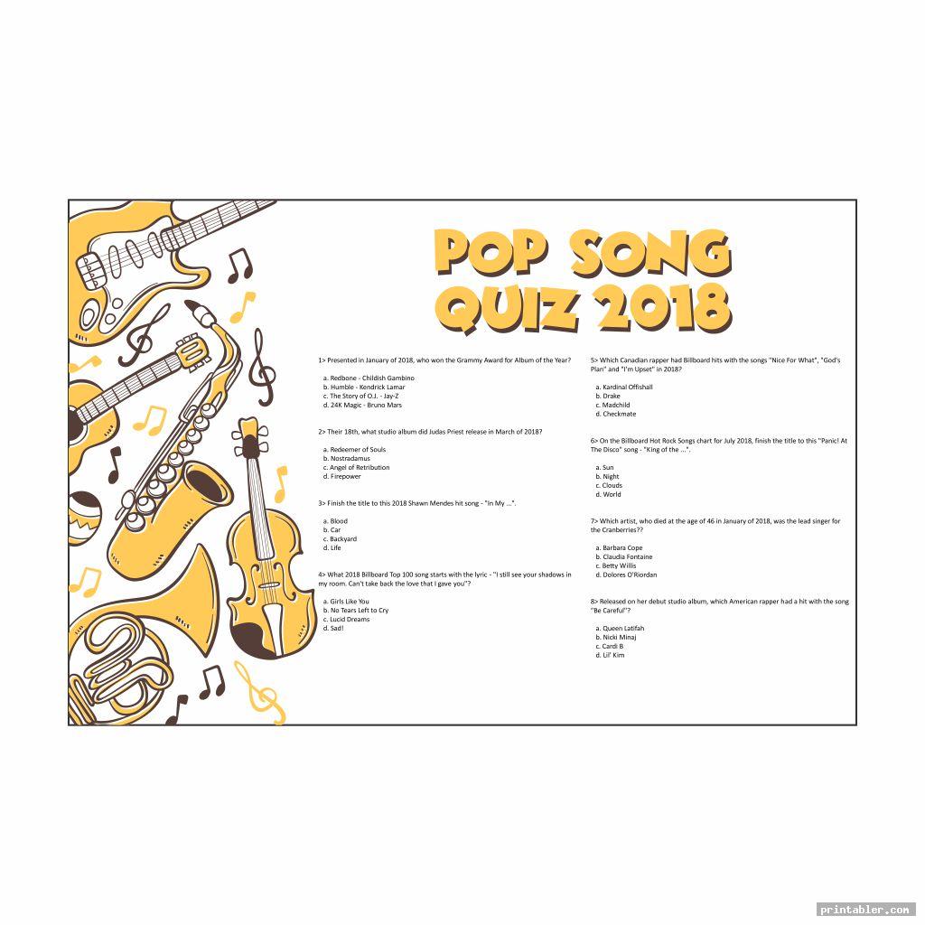 pop song name that song games printable