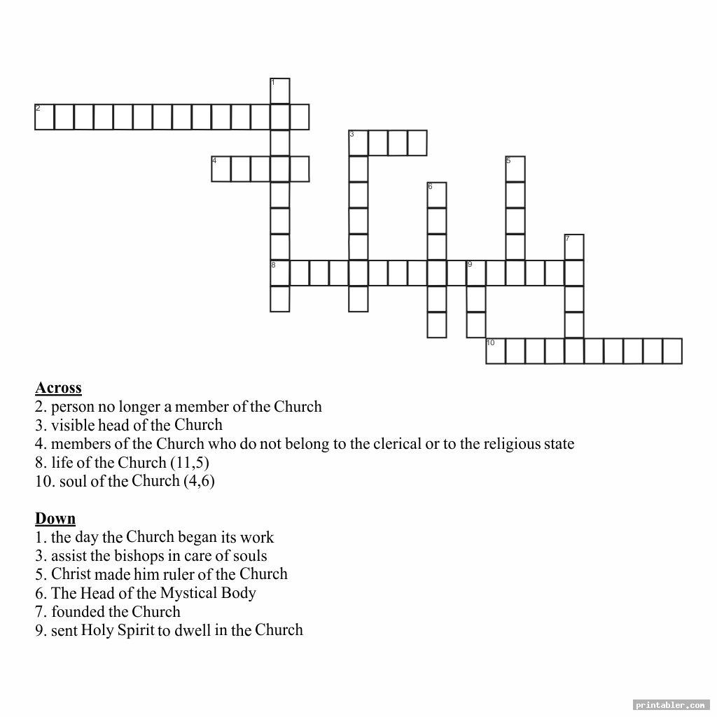 prayer crossword puzzle printable template for use
