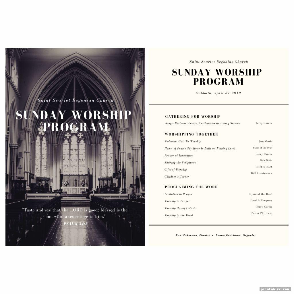 printable church program design image free