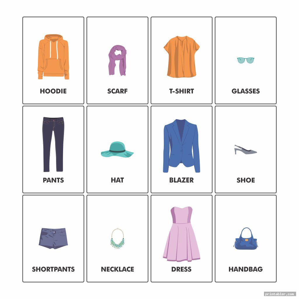 printable clothes flashcards for toddlers image free