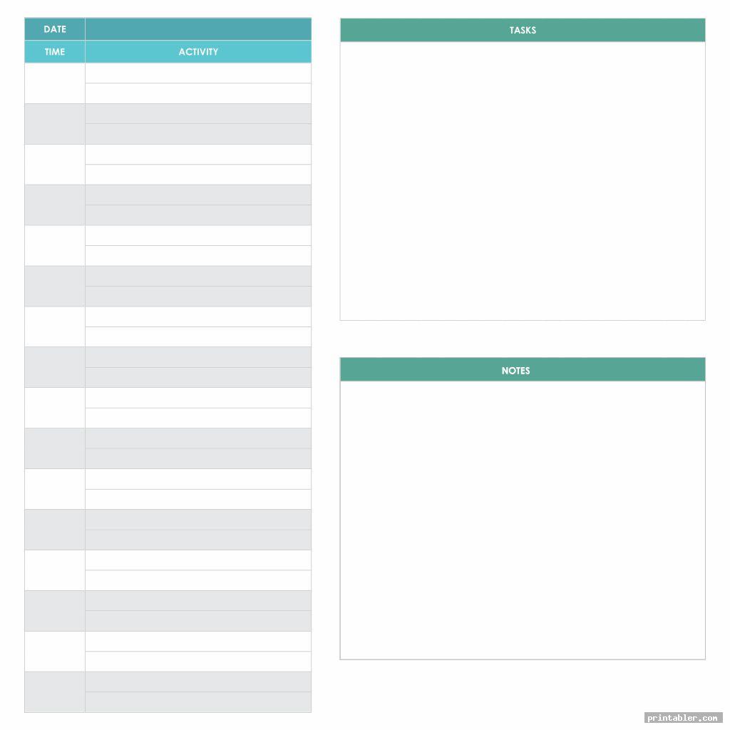 Printable Daily Hourly Calendar Template