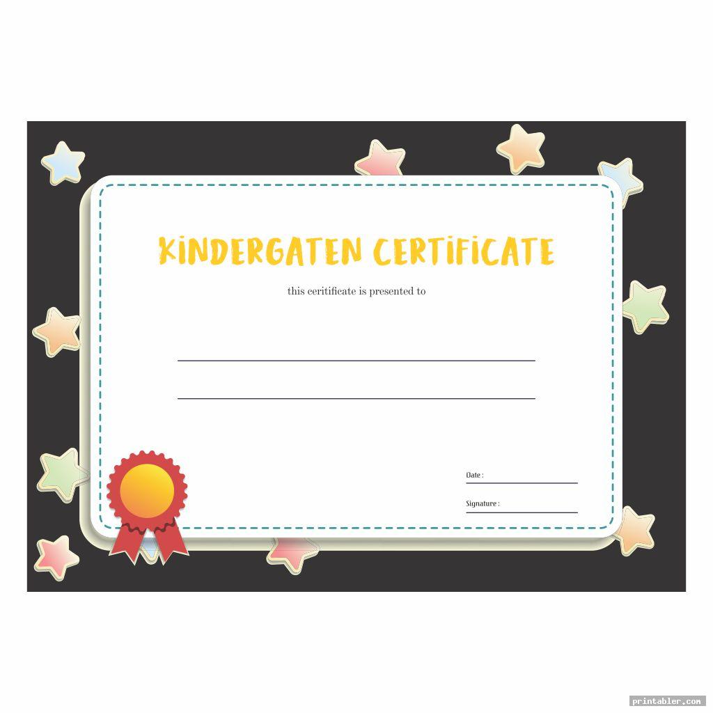 printable kindergarten graduation certificate template for use