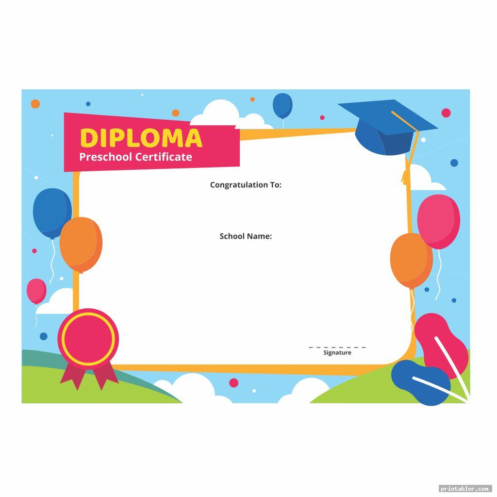 printable kindergarten graduation certificate template image free