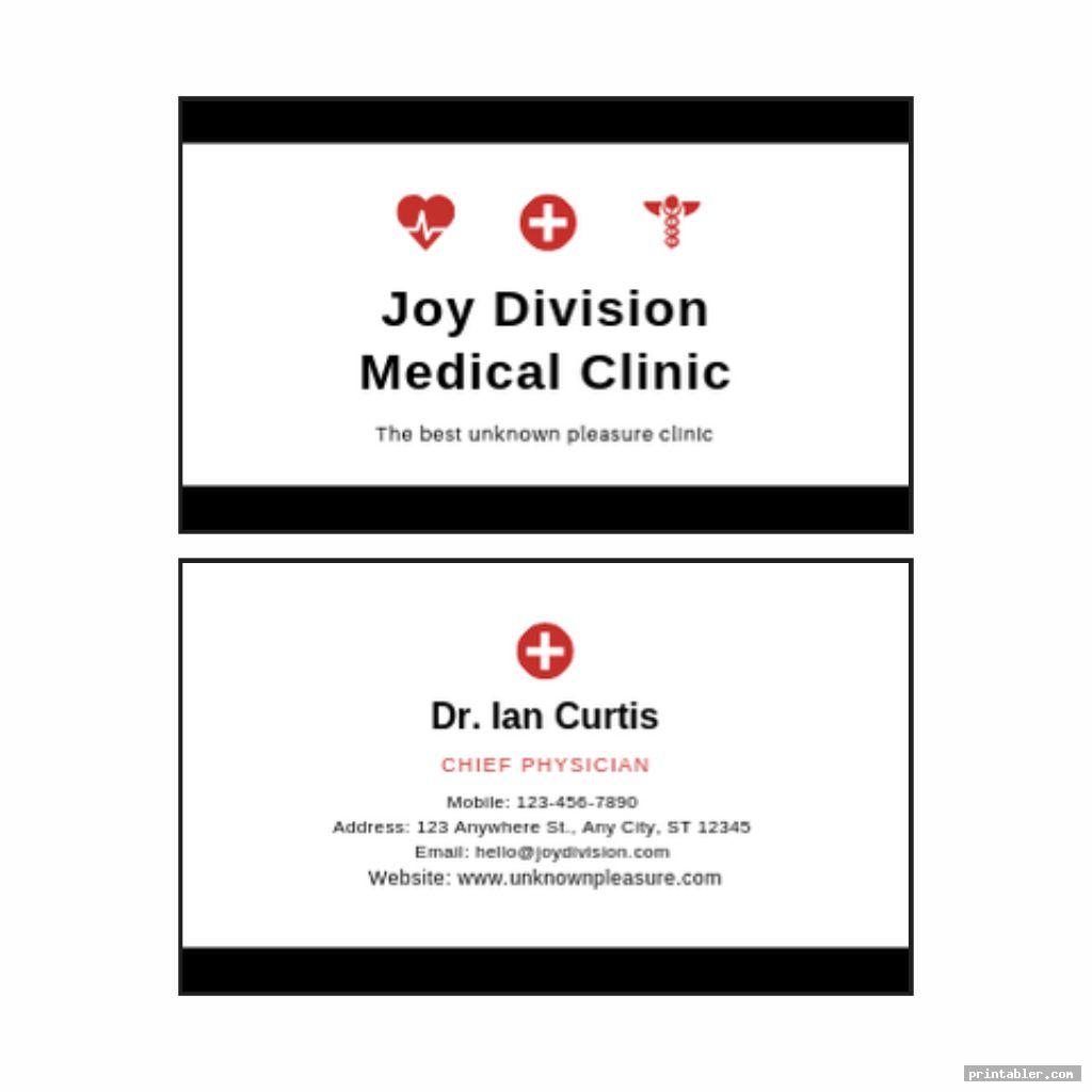 printable medical cards template for use