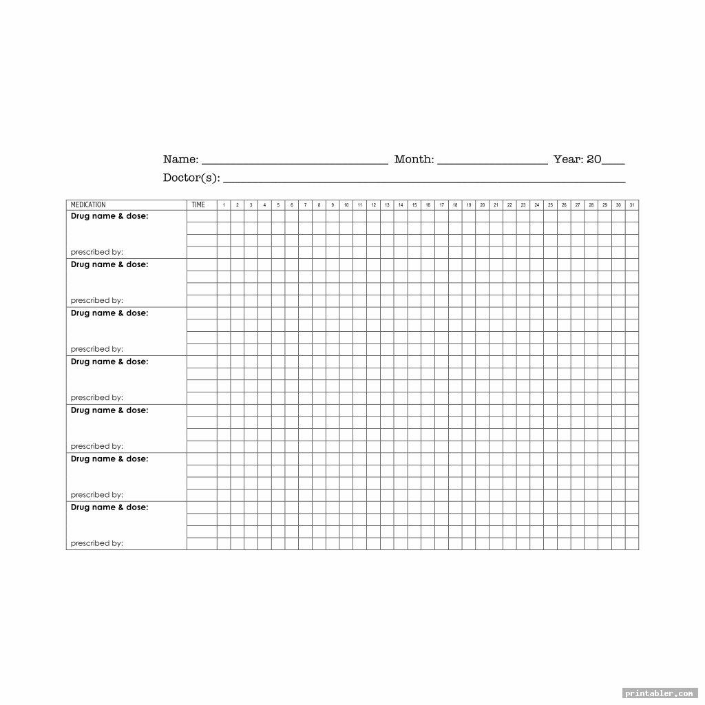printable medication schedule template for use