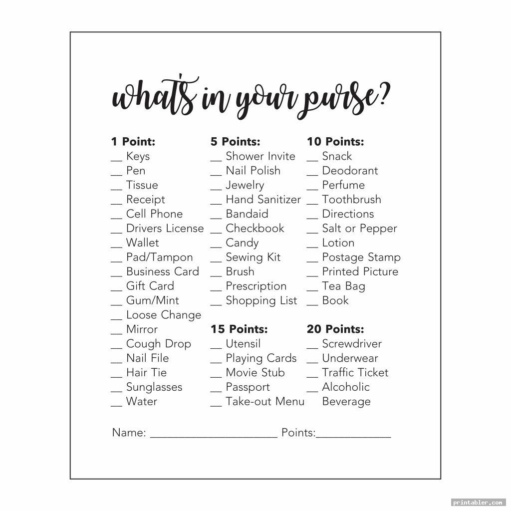 What s In Your Bag Game Printable Printable Word Searches